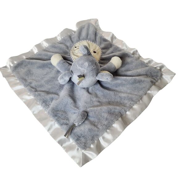 Douglas Baby Grey Yellow Elephant Plush Lovey Security Blanket Satin Edging - Picture 3 of 8